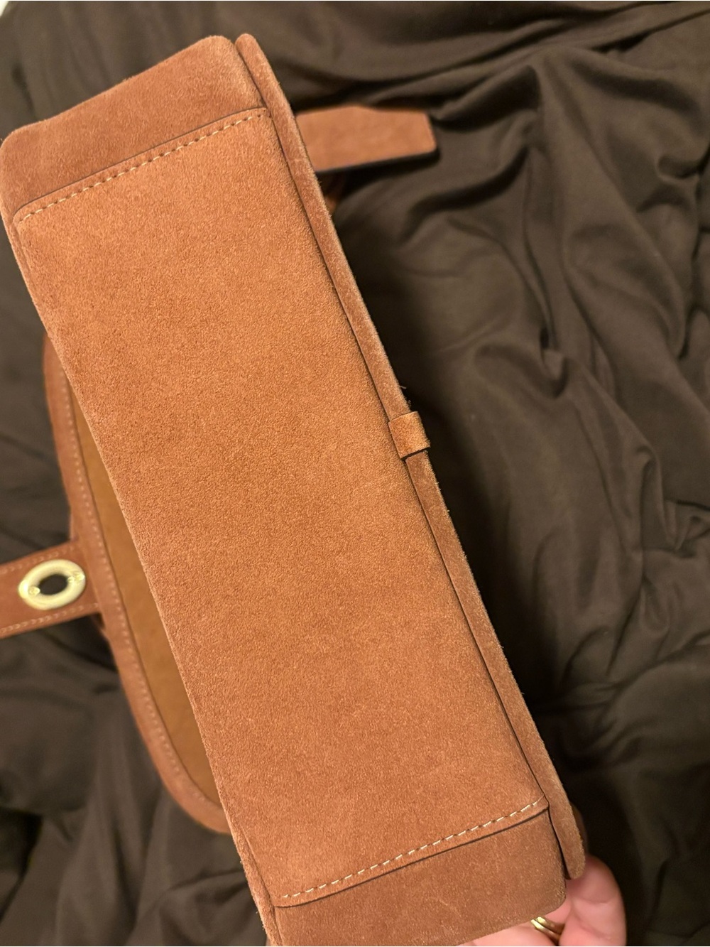 Coach Suede Turnlock Shoulder Bag in Clay - Picture 8 of 11